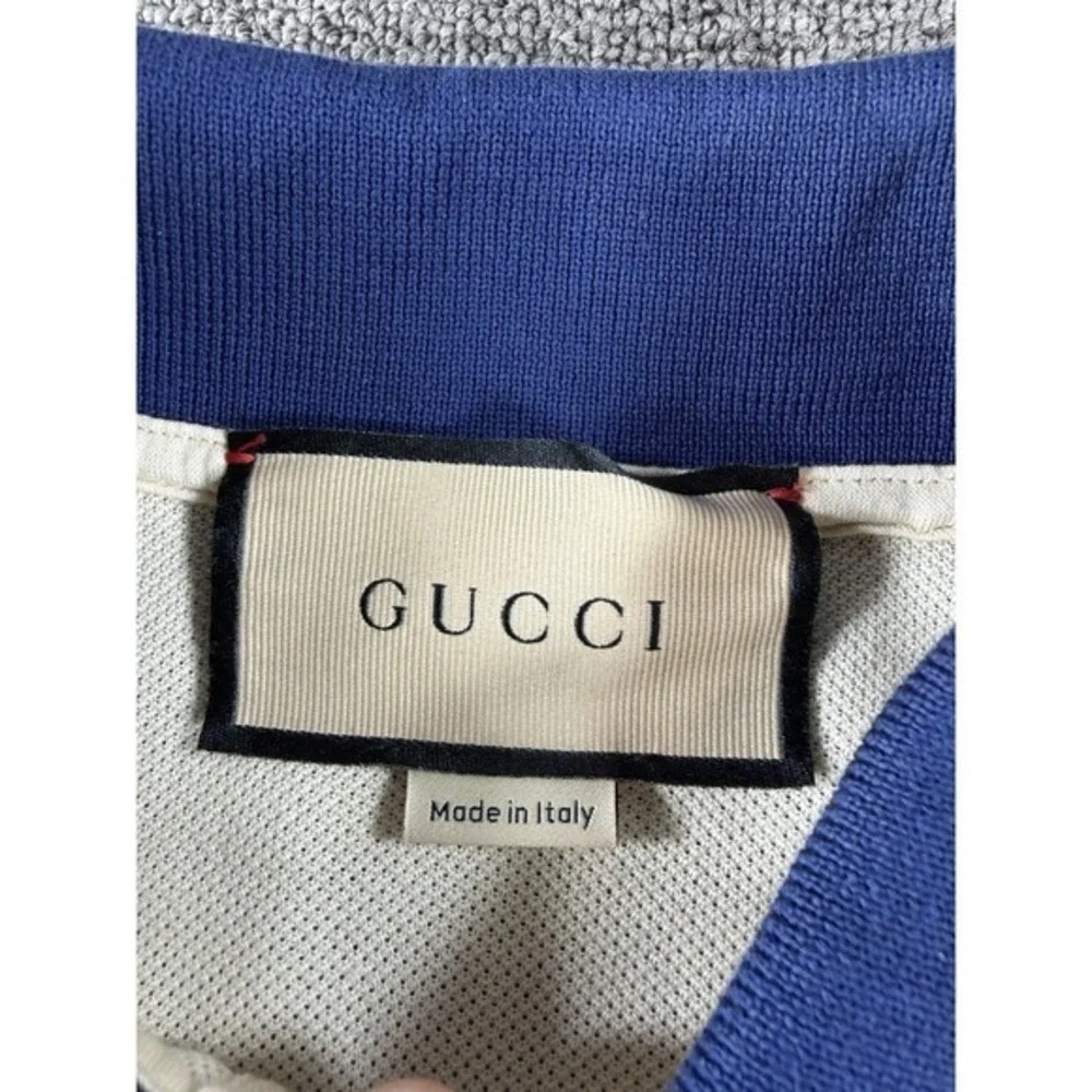 Gucci Polo Shirt Mens XL Interlock Double G Stripe Logo Shoulder Made Italy